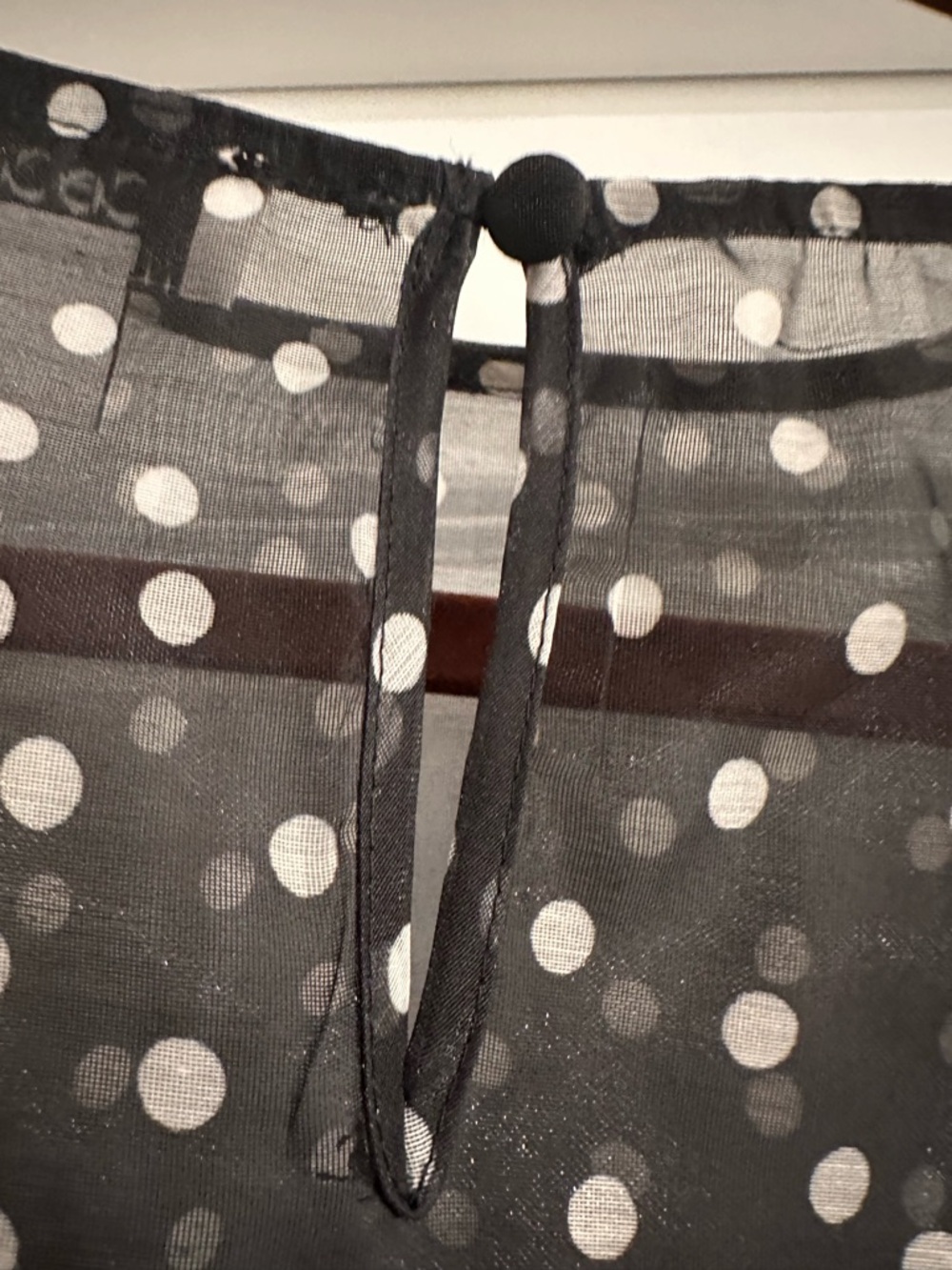 CeCe Black and White Polka Dot Puff Sleeve Blouse - Picture 6 of 6